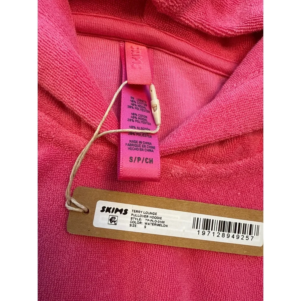 Skims | Terry Lounge Pullover Hoodie & Leggings | Watermelon | Small - Picture 2 of 7